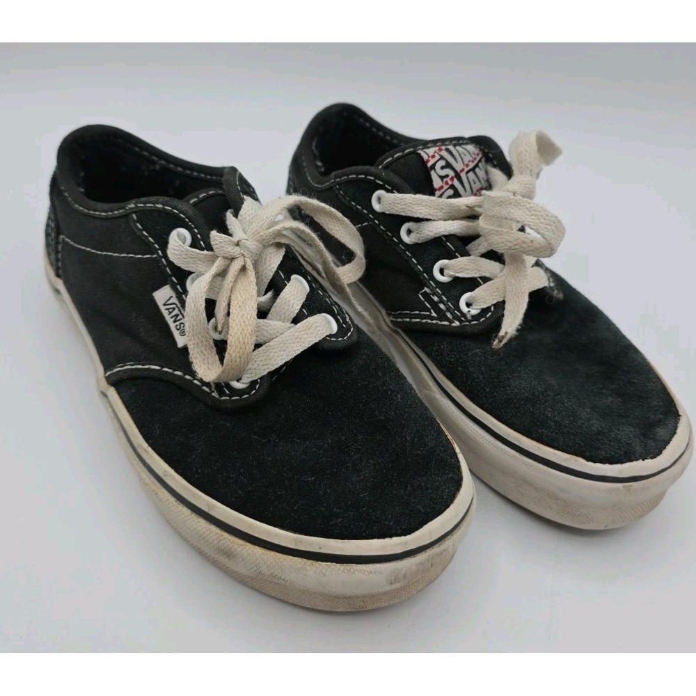 Vans Atwood Black White Suede Classic Skateboarding Shoes YOUTH boys Size 13.5